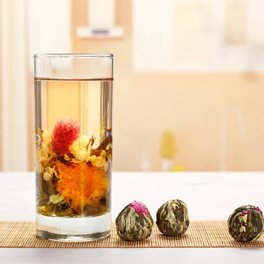 Amazon.co.jp: Bacilio 中国茶 花茶 工芸茶 水中花籠 ジャスミン 花